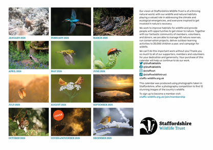 2026 Staffordshire Wildlife Trust Calendar