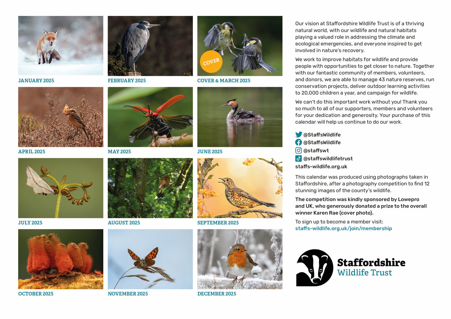 Staffordshire Wildlife Trust Calendar