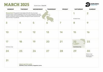 Staffordshire Wildlife Trust Calendar