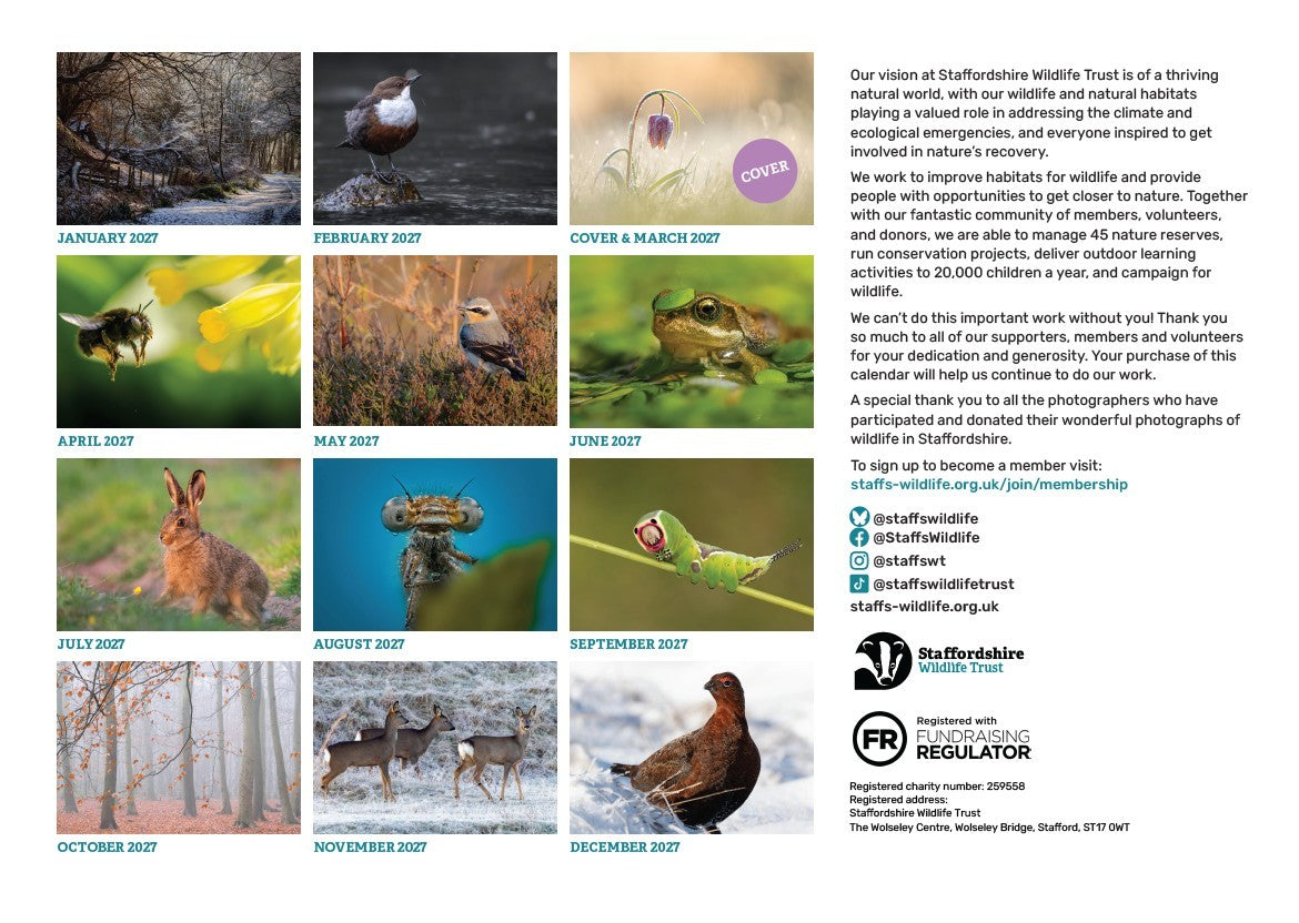 2027 Staffordshire Wildlife Trust Calendar